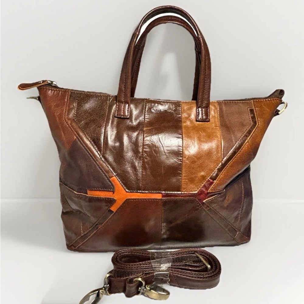 Women’s Cobbler Legend Luxury Leather Designer Patchwork Handbag New Large